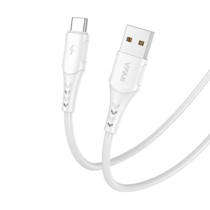 Vipfan USB uz USB-C kabelis Vipfan Krāsains X12, 3A, 1m (balts)