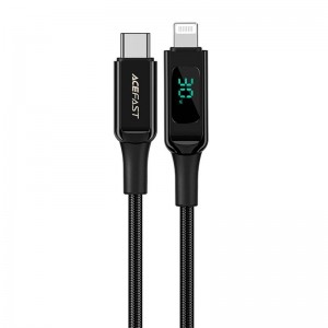 Acefast kabelis USB-C līdz Lightning Acefast C6-01, 30W, MFi, 1.2m (melns)