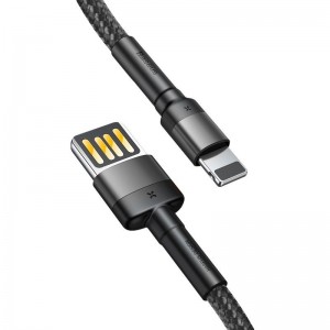 Baseus 2m Baseus Cafule Lightning USB cable (double-sided) 1.5A (grey-black)