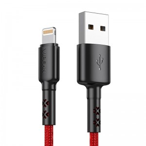 Vipfan USB to Lightning kabelis Vipfan X02, 3A, 1.8m (sarkans)