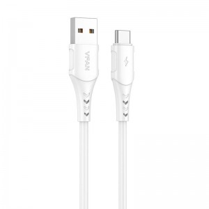 Vipfan USB uz USB-C kabelis Vipfan Krāsains X12, 3A, 1m (balts)