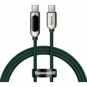 Baseus displeja kabelis USB-C līdz USB-C 100W 1m (zaļš)