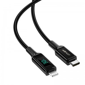 Acefast kabelis USB-C līdz Lightning Acefast C6-01, 30W, MFi, 1.2m (melns)