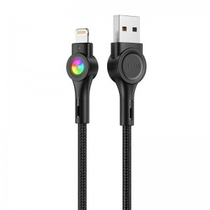 Vipfan USB to Lightning kabelis Vipfan Krāsains X08, 3A, 1.2m (melns)