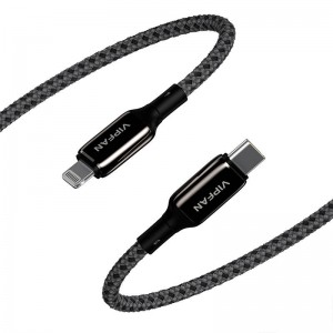 Vipfan USB-C līdz Lightning kabelis Vipfan P03 1,5m, barošanas padeve (melna)
