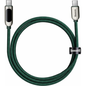 Baseus displeja kabelis USB-C līdz USB-C 100W 1m (zaļš)