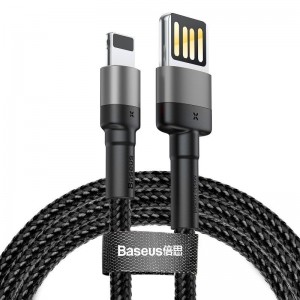 Baseus 2m Baseus Cafule Lightning USB cable (double-sided) 1.5A (grey-black)