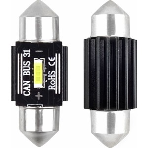 LED spuldze CANBUS 1860 1SMD, 12V/24V, 5600K, C5W C10W C3W, 31mm, balts, UltraBright Festoon, 2gab., Amio 02441
