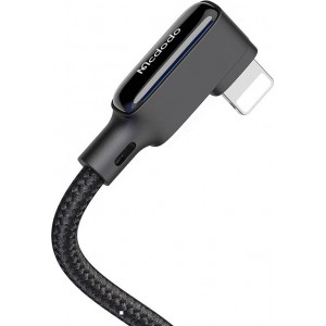 Mcdodo USB to Lightning kabelis, Mcdodo CA-7300, leņķis, 1.8m (melns)