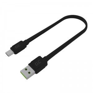 Zaļo šūnu kabelis USB - USB-C Green Cell GCmatte, 25cm, ar Ultra Charge, QC 3.0