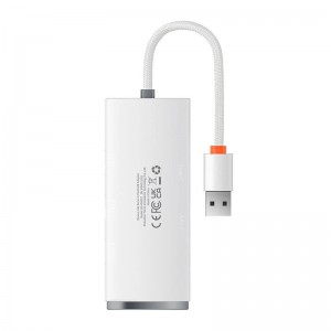 Концентратор серии Baseus Lite 4 в 1 USB на 4x USB 3.0, 25 см (белый)