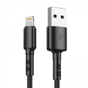 Vipfan USB uz Lightning kabelis Vipfan X02, 3A, 1.8m (melns)