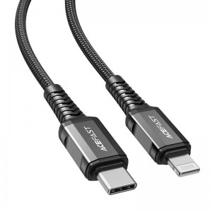 Acefast kabelis USB-C līdz Lightning Acefast C1-01, 1.2m (melns)