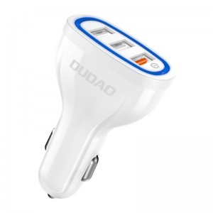 Dudao Car charger Dudao R7S, 3x USB, 18W (white)
