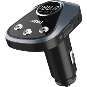 Amio Bluetooth FM raidītājs ar lādētāju 2,4A + APP automašīnas atrašanās vieta, akumulatora pārbaude BT-02