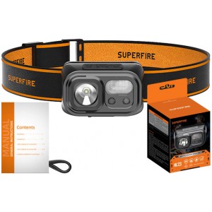 Superfire galvenais lukturis Superfire HL23, 220lm, USB-C
