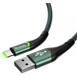 Mcdodo USB на USB-C Mcdodo Magnificence CA-7961 Светодиодный кабель, 1 м (зеленый)