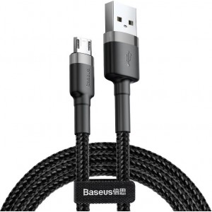 Baseus Cafule Micro USB kabelis 2.4A 0,5m (pelēks + melns)