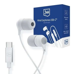 3MK Проводные наушники USB-C внутриканальные наушники белый/белый USB-C