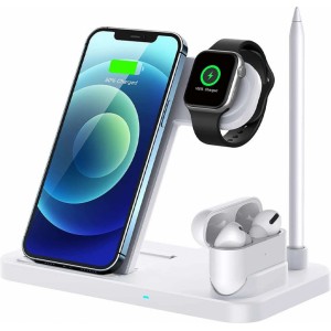 Alogy Qi 4in1 inductive charger for Apple iPhone/ Watch/ AirPods/ Pen White