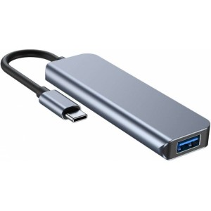 4Kom.pl Hub adapter USB V1-HUB 4w1 USB-C Grey
