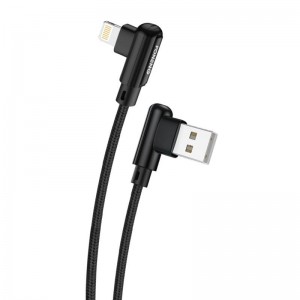 Угловой USB-кабель Foneng для Lightning Foneng X70, 3A, 1 м (черный)