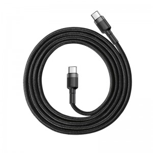 Baseus Cafule kabelis USB-C PD 2.0 QC 3.0 60W 1m (melns+pelēks)