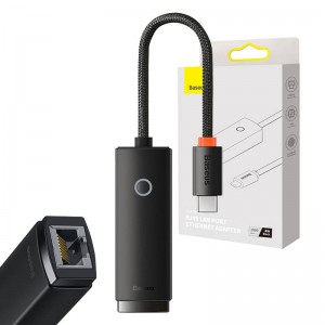 Baseus tīkla adapteris Baseus Lite sērijas USB-C līdz RJ45 (melns)