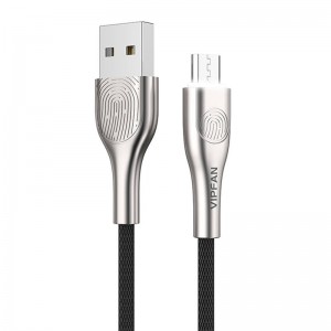 Vipfan USB uz Micro USB kabelis Vipfan Fingerprint Touch Z04, 3A, 1.2m (melns)