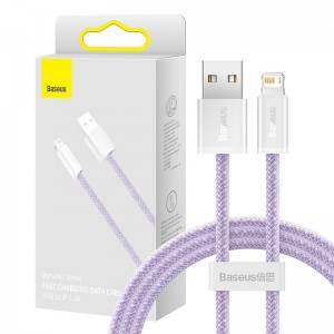 Baseus Dynamic kabelis USB to Lightning, 2.4A, 1m (violeta)