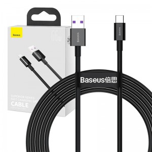 Baseus Superior sērijas kabelis USB uz USB-C, 66W, 2m (melns)