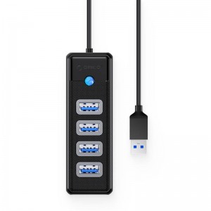 Orico Hub adapteris USB uz 4x USB 3.0, 5 Gbps, 0.15m (melns)