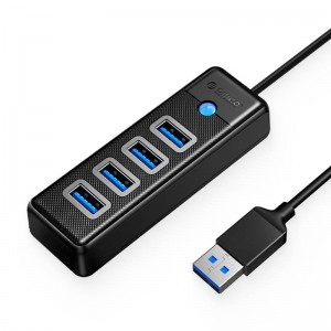 Orico Hub adapteris USB uz 4x USB 3.0, 5 Gbps, 0.15m (melns)