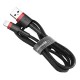 Baseus Cafule USB zibens kabelis 2.4A 1m (sarkans+melns)