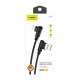 Foneng leņķa USB kabelis Lightning Foneng X70, 3A, 1m (melns)