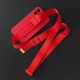 4Kom.pl Rope Case Silicone Cover with Lanyard Purse Lanyard Strap for Samsung Galaxy A73 Red