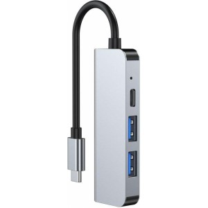 4Kom.pl Hub Adapter 2x USB-A HDMI USB-C V2-HUB 4w1 USB-C Grey