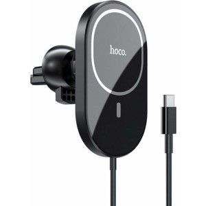 Hoco Case Magnetic car holder with Qi charger MagSafe HOCO CA90 Black