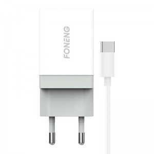 Быстрое зарядное устройство Foneng 1x USB K210 + кабель USB Type C