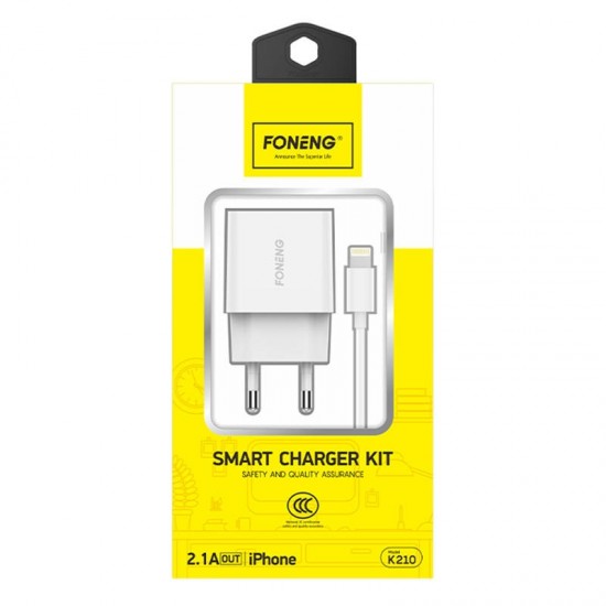 Foneng Charger Foneng 1x USB K210 + USB Lightning cable