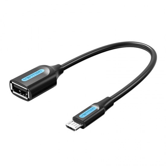 Vention Adapter Micro-USB 2.0 M to F USB-A OTG Vention CCUBB 0.15m (Black)