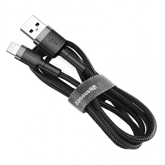 Baseus CALKLF-AG1 Nylon Провод для передачи данных & заряда USB-C QC3.0 2.4A на Lightning 0.5m Black/Grey