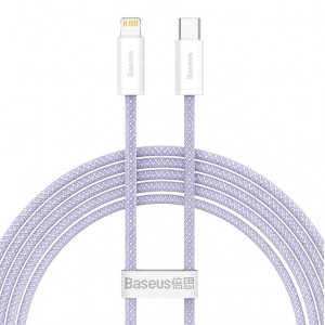 Baseus Dynamic 2 sērijas ātrās uzlādes kabelis USB-C - Lightning 20W 480Mbps 2m violets