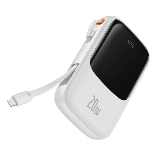 Baseus Qpow PRO Powerbank Ārējas Uzlādes Baterija ar Kabeli USB-C / 2xUSB / 10000mAh / 20W