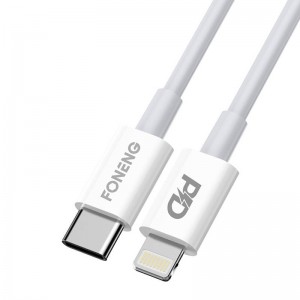 Кабель Foneng USB-C для освещения Foneng X31, 3A, 2M (белый)