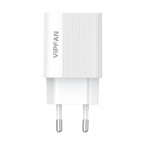 Vipfan sienas lādētājs Vipfan E01, 1x USB, 2.4A (balts)