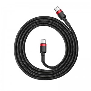 Кабель Baseus Cafule USB-C PD 2.0 QC 3.0 60 Вт 2 м (черный + красный)