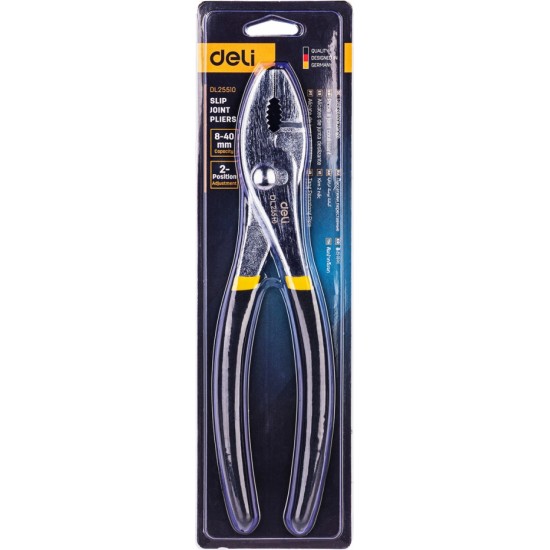 Deli Tools Slip Joint Pliers Deli Tools EDL25510 10'' (black&yellow)