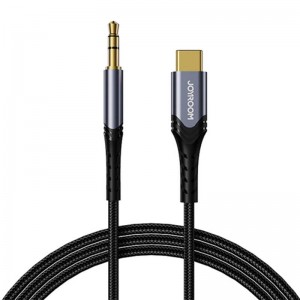 Joyroom porta audio kabelis 3,5 mm mini ligzda / USB Type-C / 2m Joyroom SY-A03 (melns)