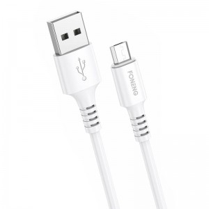 Foneng kabelis USB uz Micro USB Foneng, X85 3A ātrā uzlāde, 1m (balta)